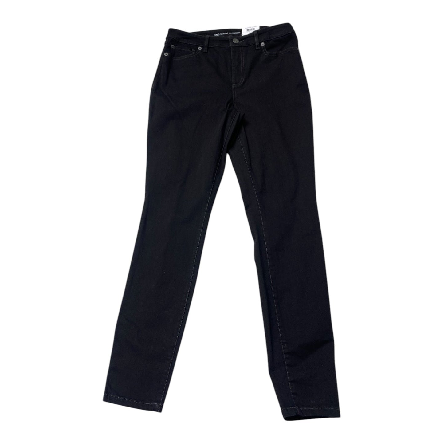 Jeans Skinny By Inc In Black Denim, Size:10