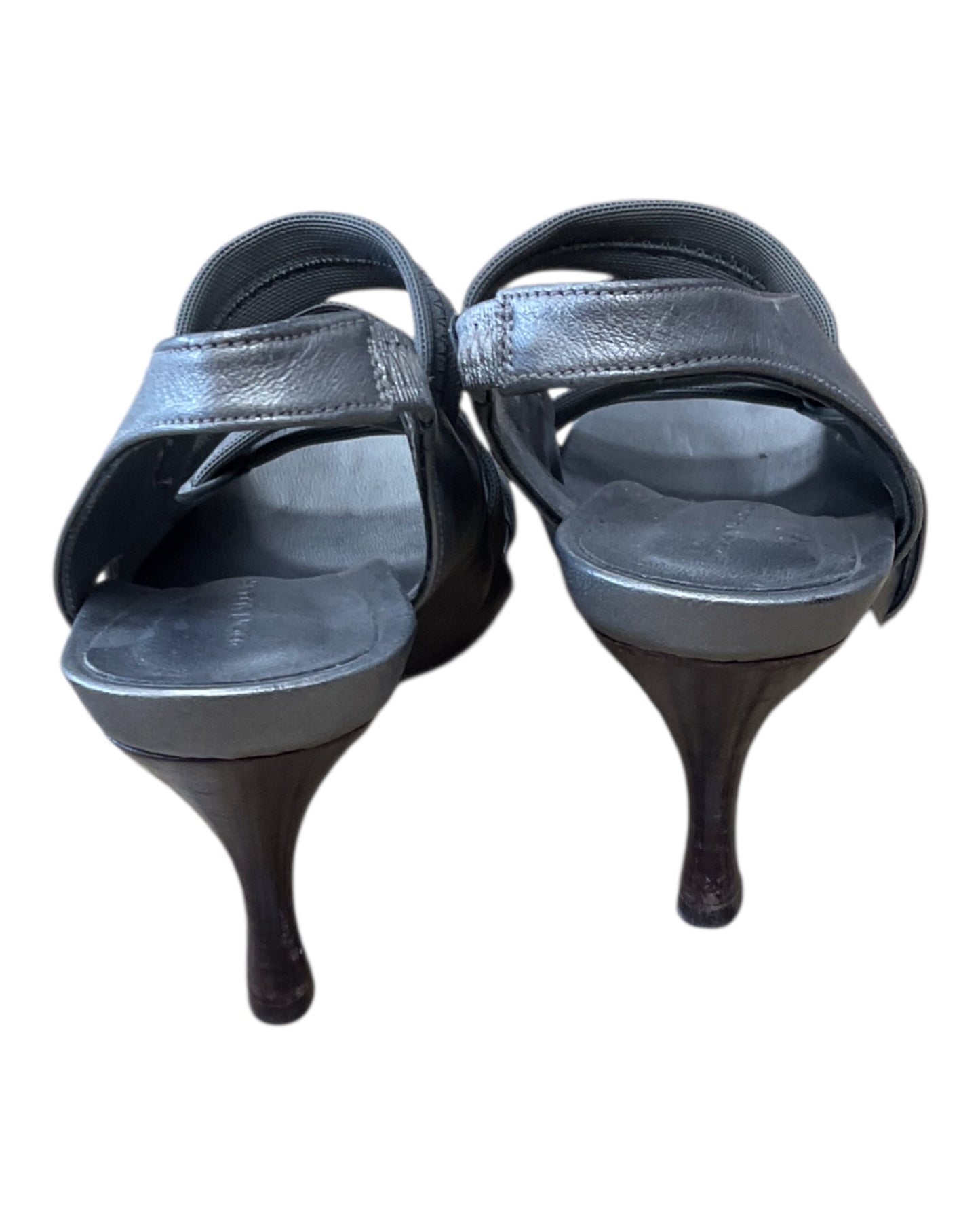 Sandals Heels Kitten By Donald Pliner In Grey, Size:7.5