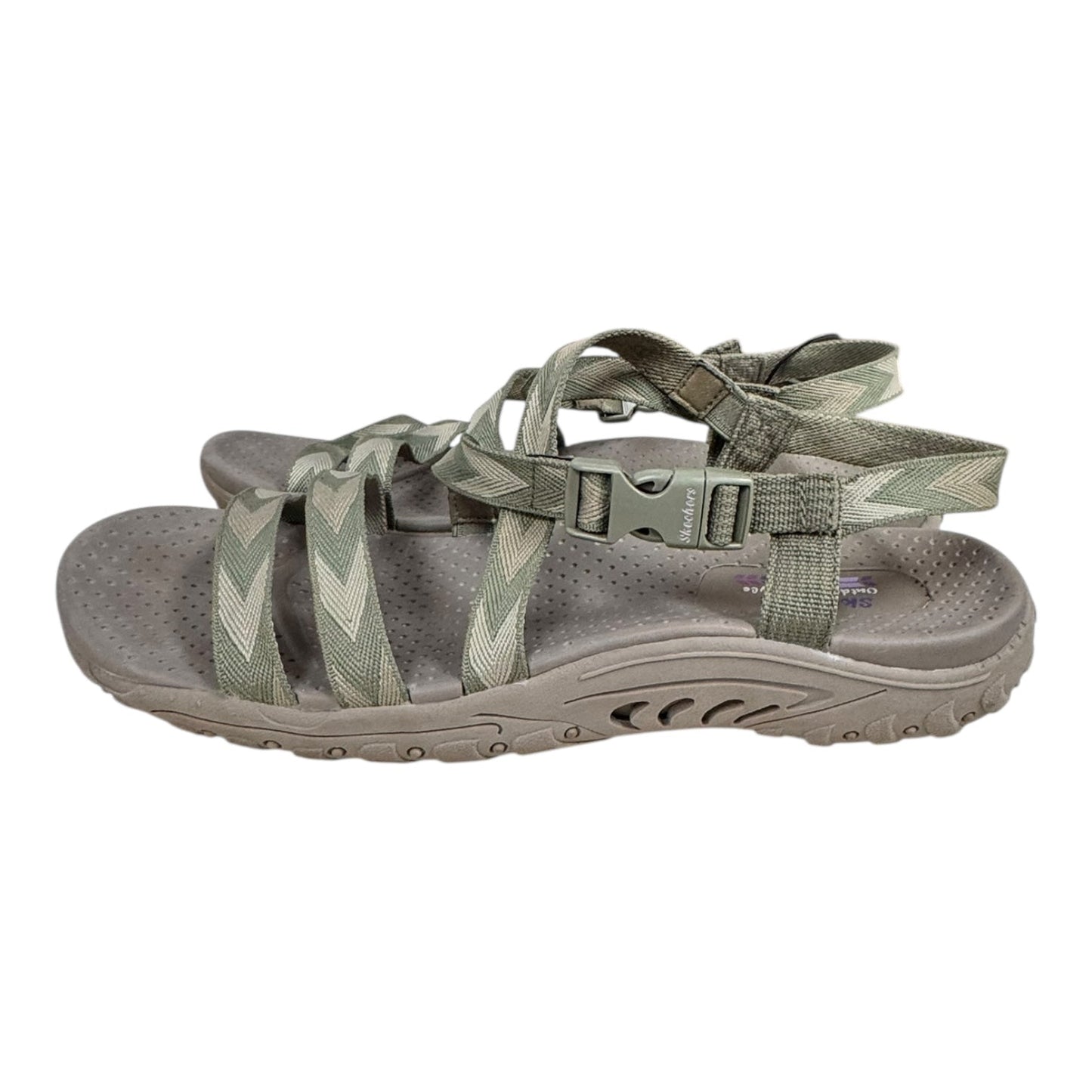 Sandals Flats By Skechers In Green, Size:8