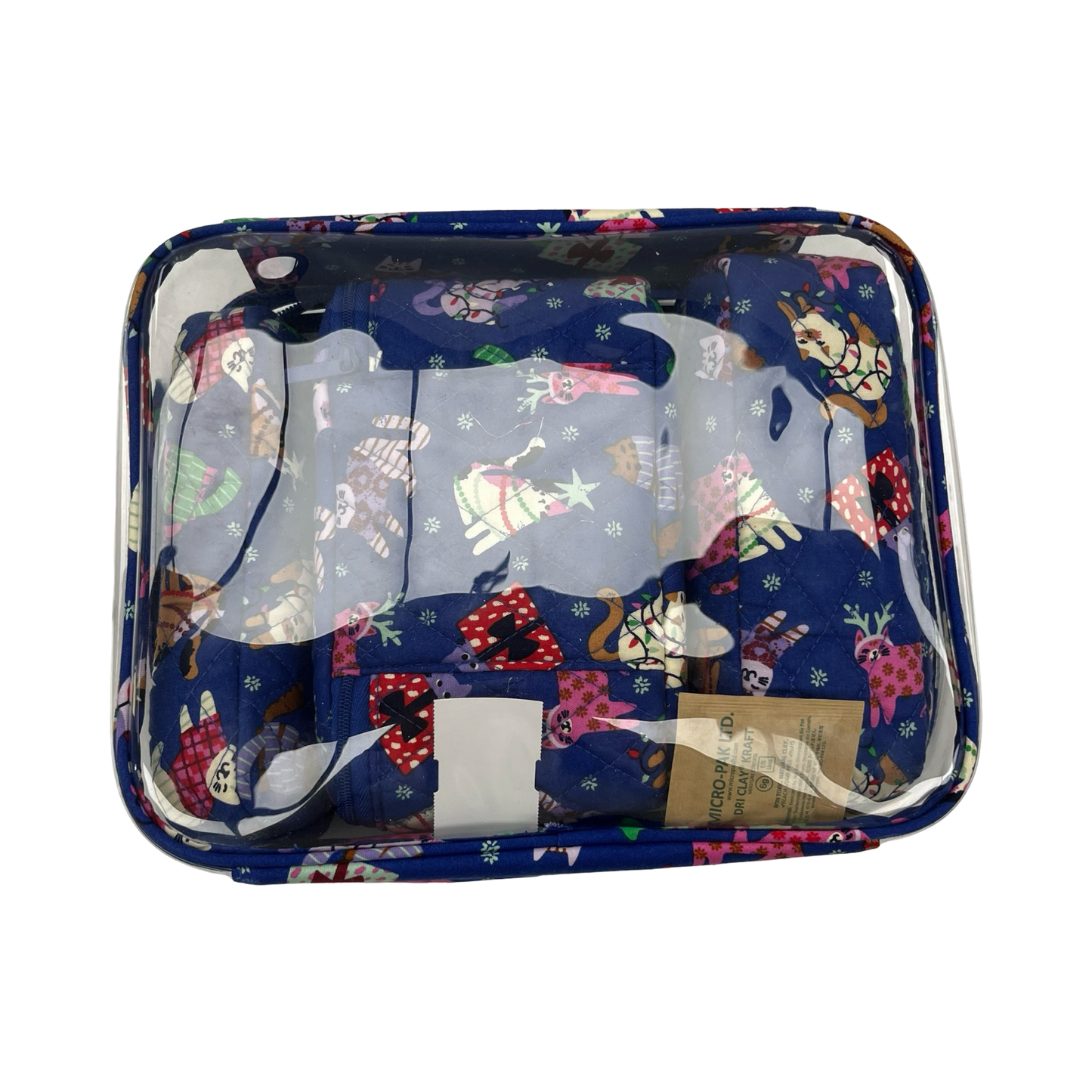 Makeup Bag By Vera Bradley In Blue, Size:Large