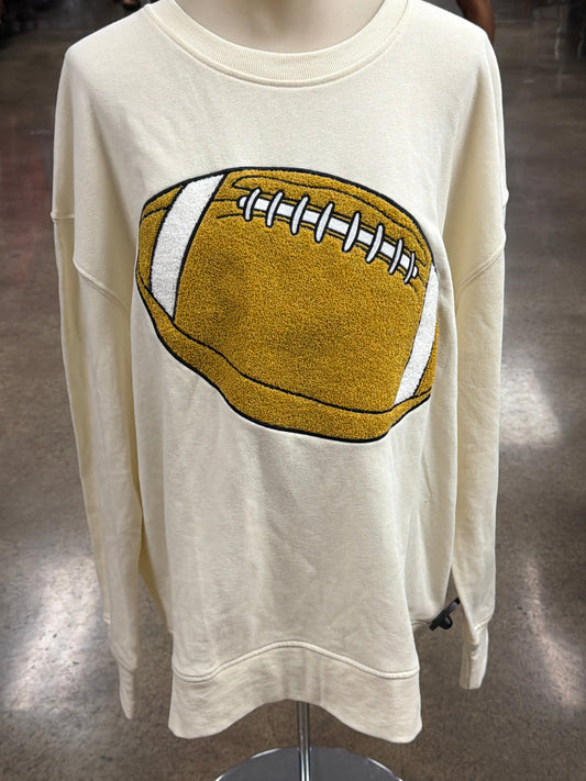 Sweatshirt Crewneck By Clothes Mentor In Cream, Size:L