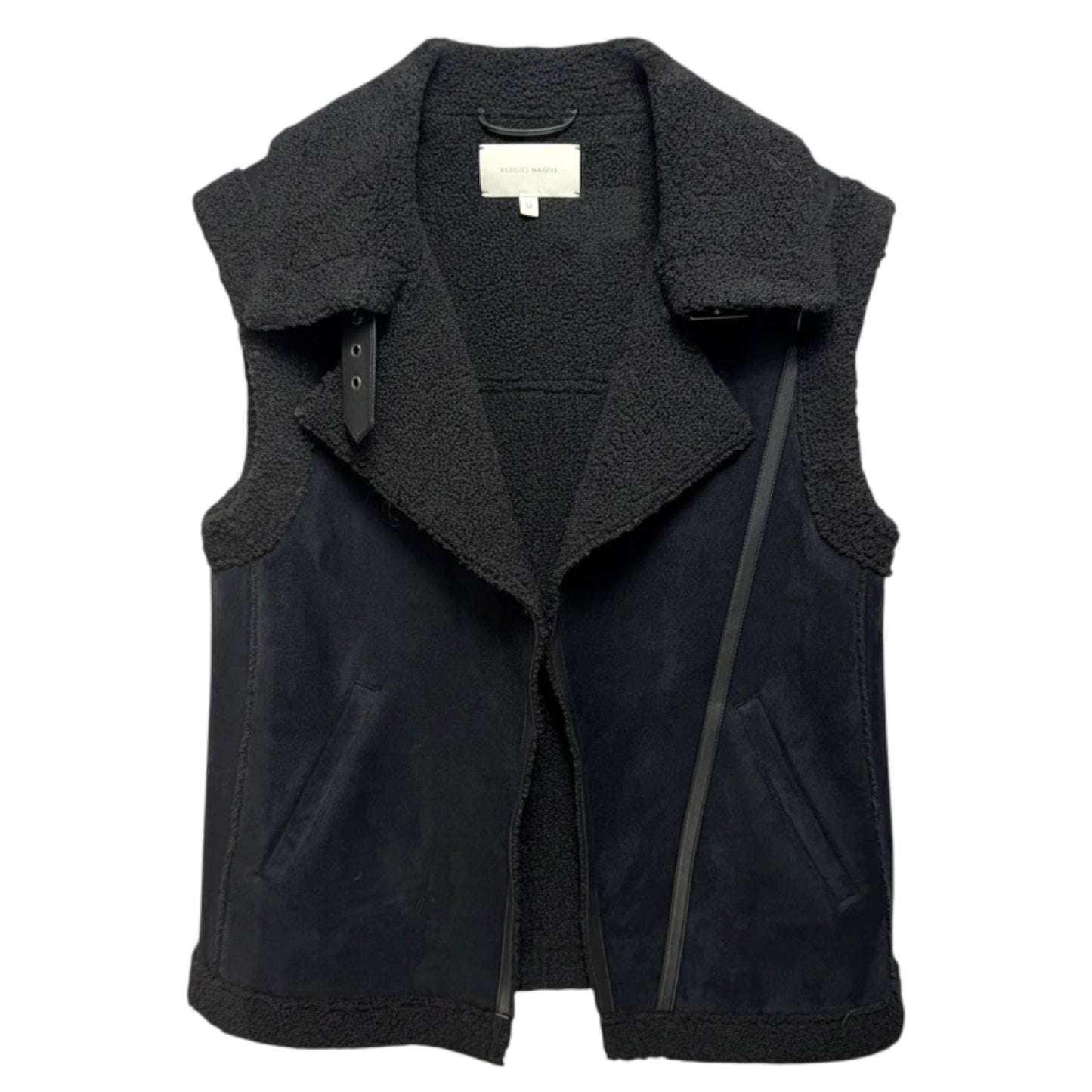 Loredo Vegan Leather & Shearling Vest By Brochu Walker In Black, Size: XS
