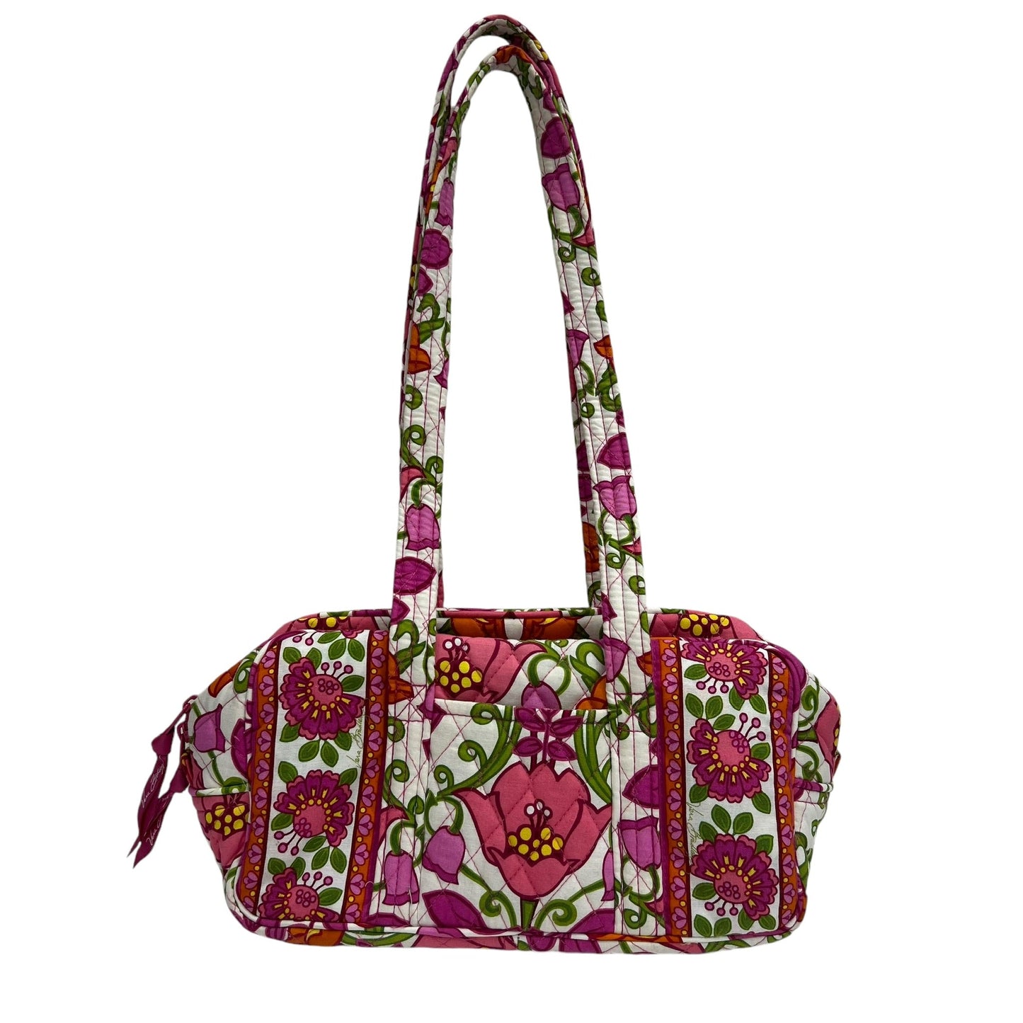 Handbag By Vera Bradley In Cream & Pink, Size:Medium