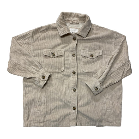 Jacket Shirt By Aerie In Cream, Size:L