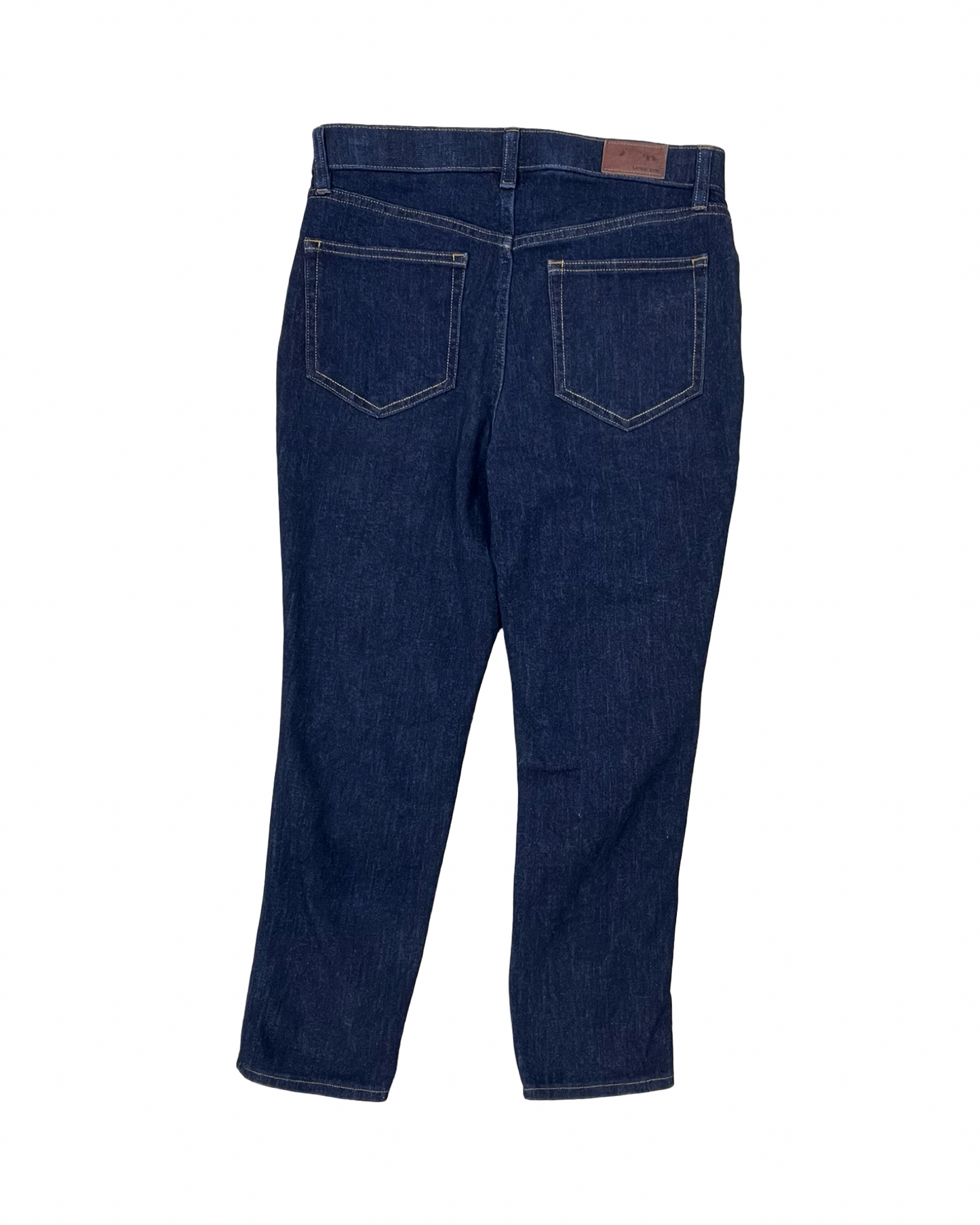 Jeans Cropped By Lands End In Blue Denim, Size:8