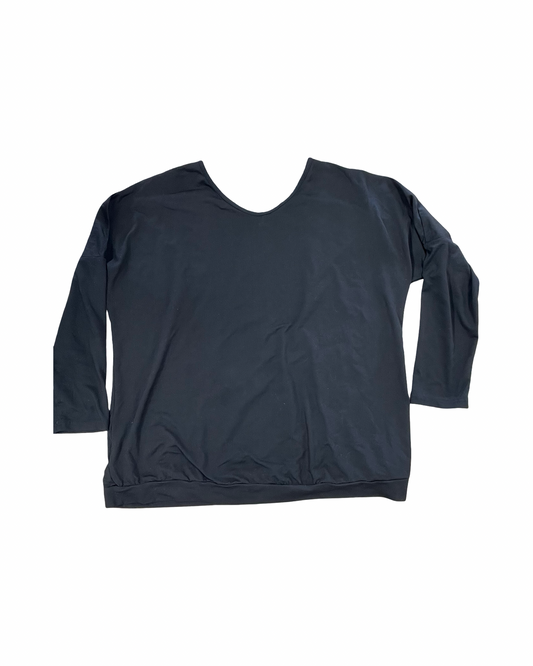 Top 3/4 Sleeve By Clothes Mentor In Black, Size:1X