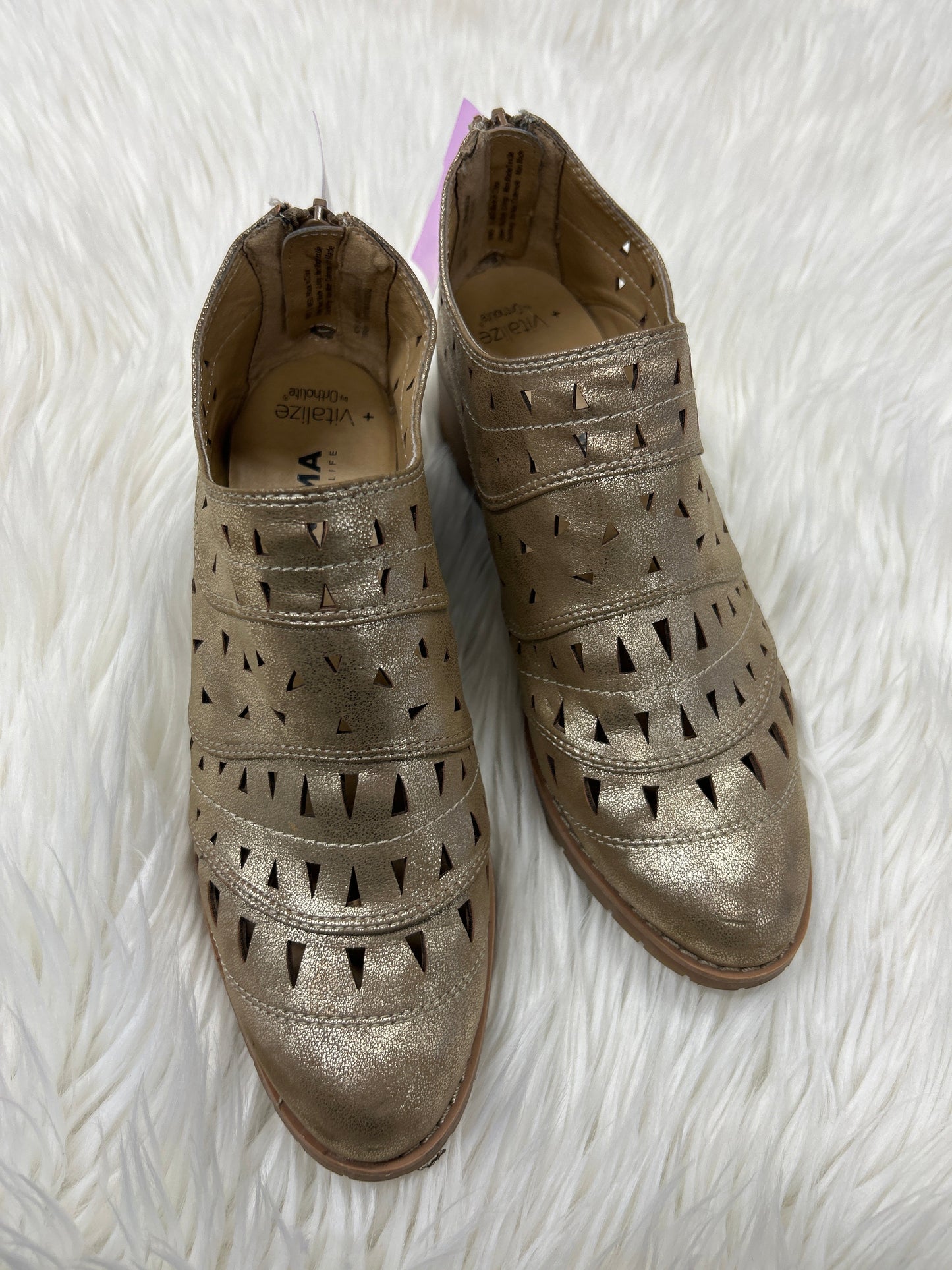 Boots Ankle Heels By Sonoma In Gold, Size:7.5