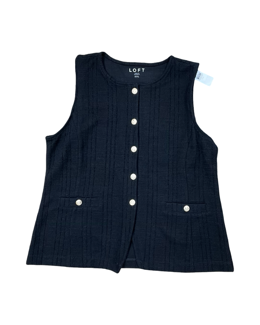Blouse Sleeveless By Loft In Black, Size:1X