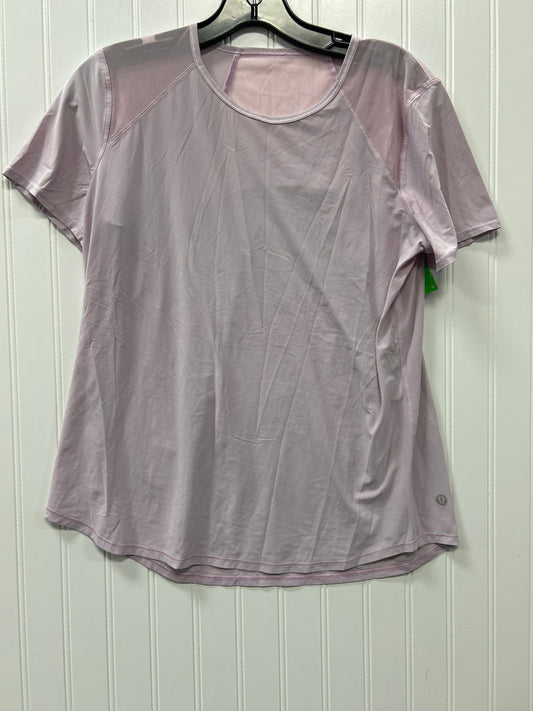Athletic Top Ss By Lululemon In Pink, Size:M