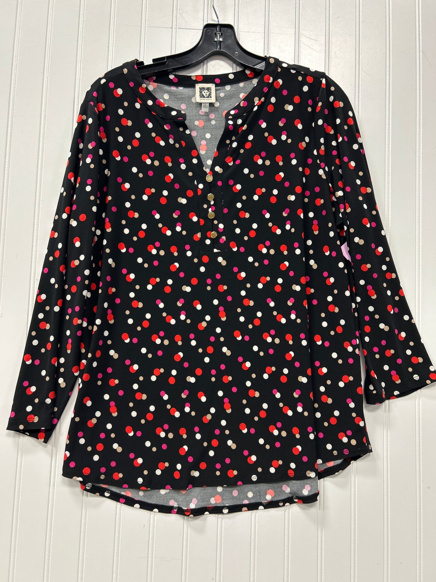 Top Ls By Anne Klein In Black, Size:L