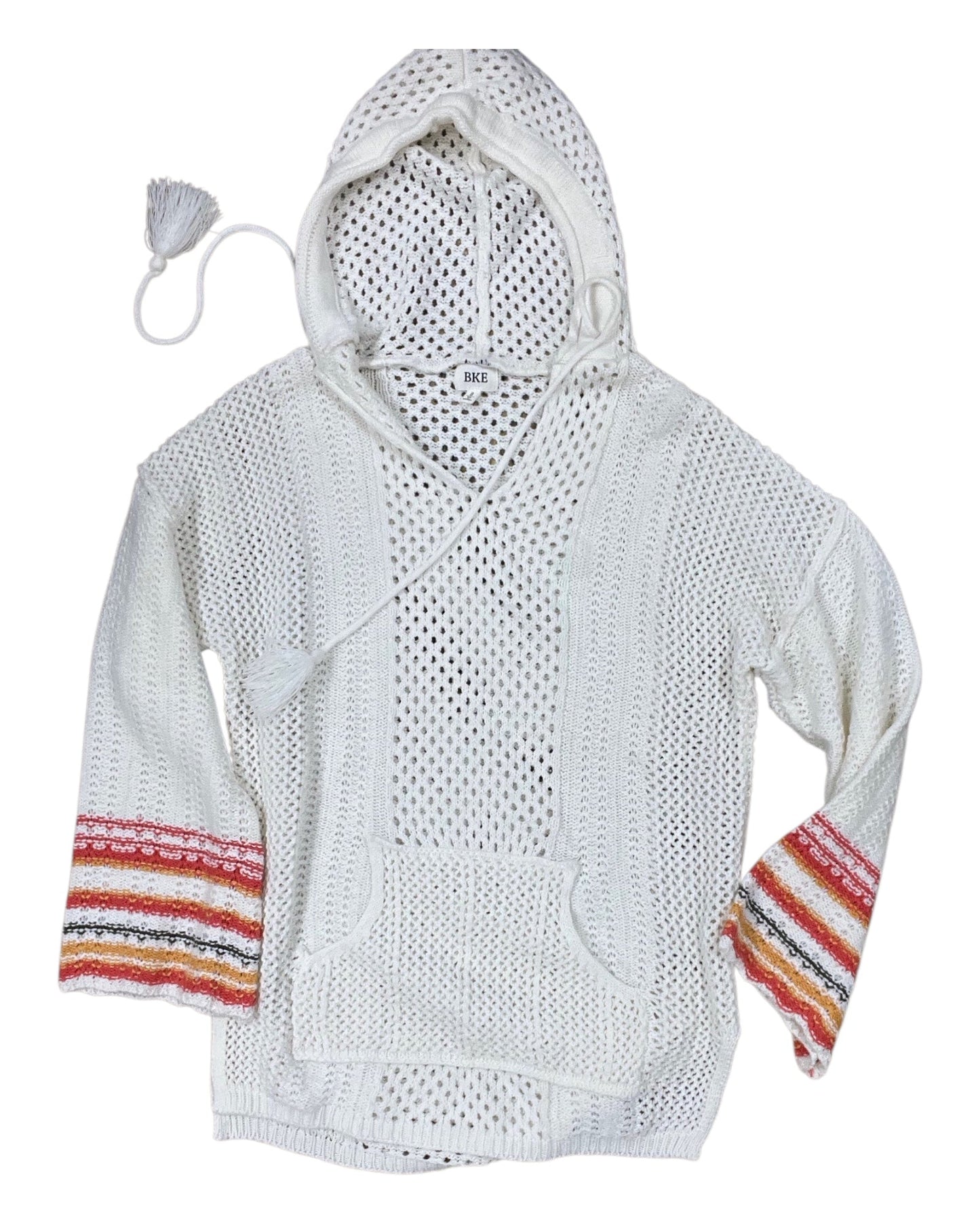 Sweatshirt Hoodie By Bke In White, Size:S