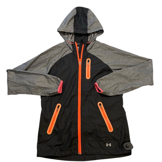Athletic Jacket By Under Armour In Black & Grey, Size:S