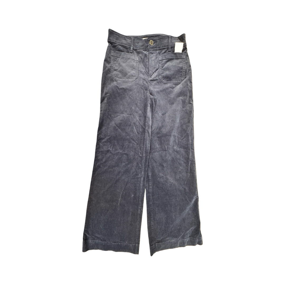 Pants Wide Leg By Loft In Corduroy Navy, Size:0