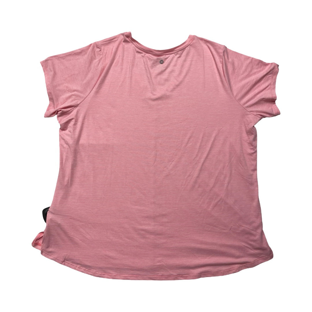 Athletic Top Ss By Reebok In Pink, Size:3X