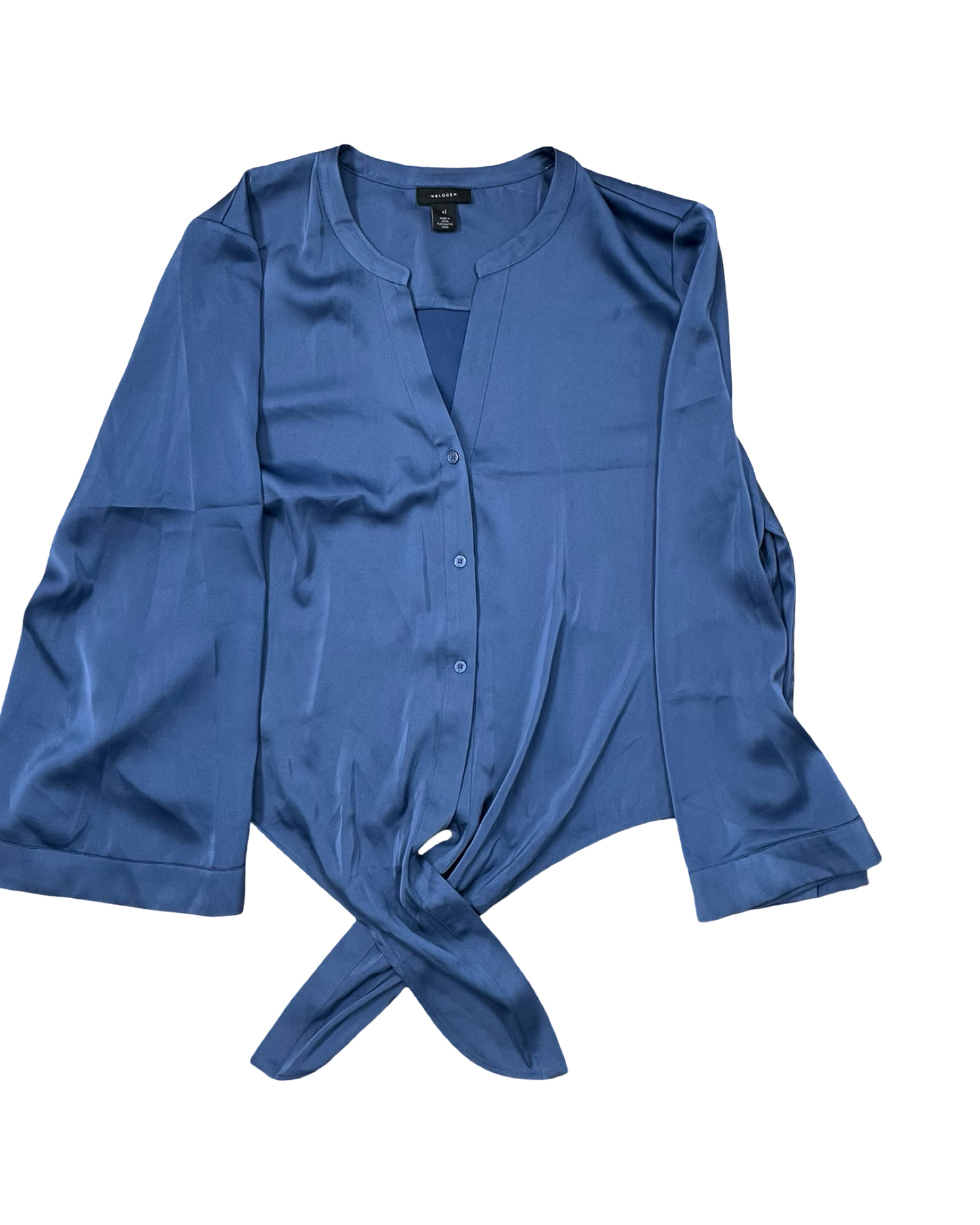Blouse Ls By Halogen In Blue, Size:1X