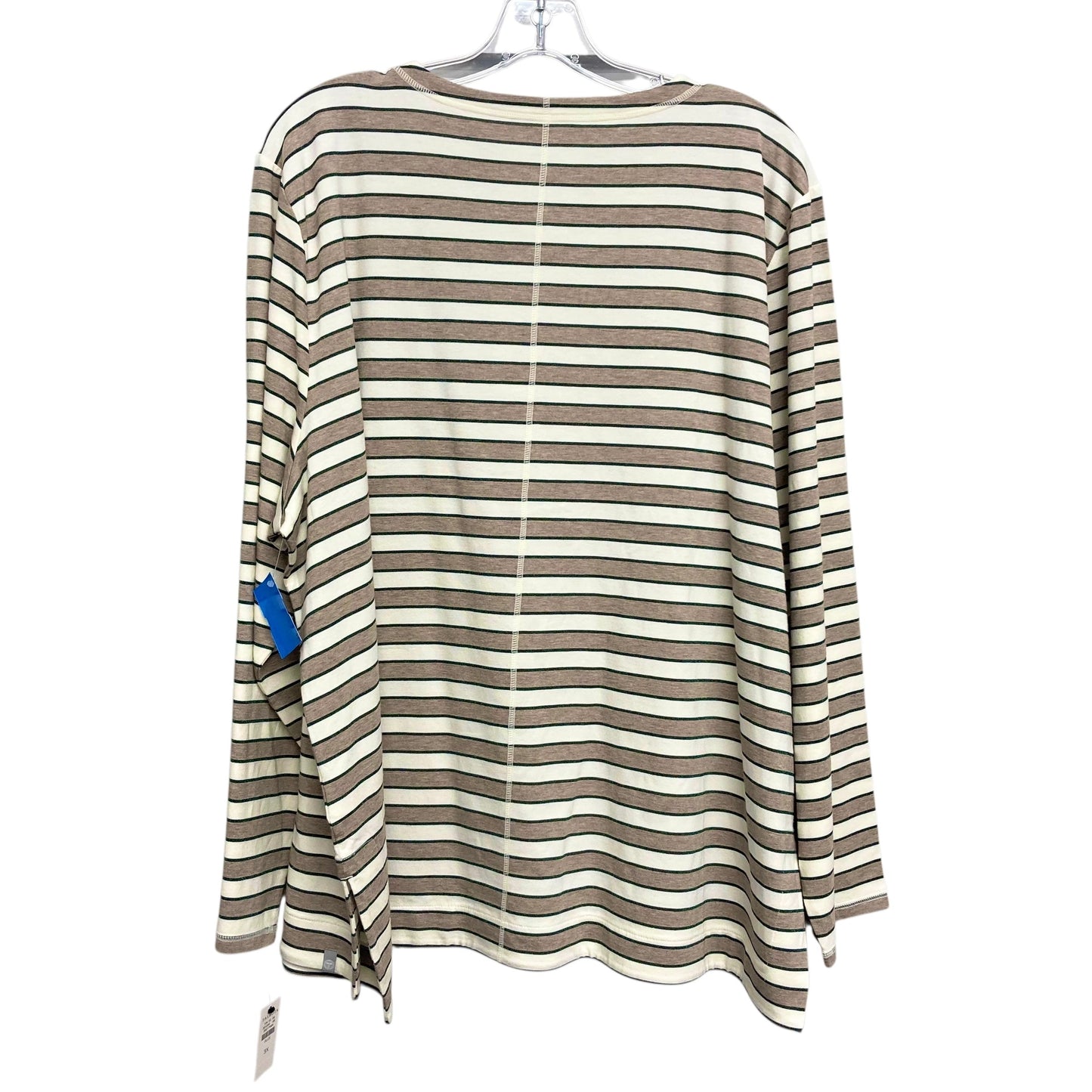 Top Ls Basic By Talbots In Striped Pattern, Size:3X