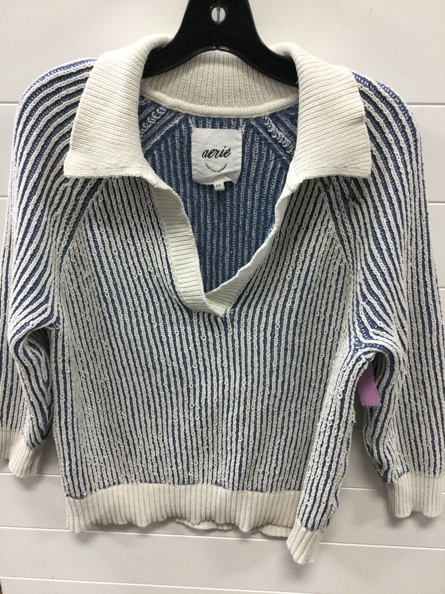 Sweater By Aerie In Blue & White, Size:S