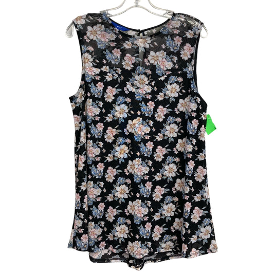 Top Sleeveless By Apt 9 In Floral Print, Size:L