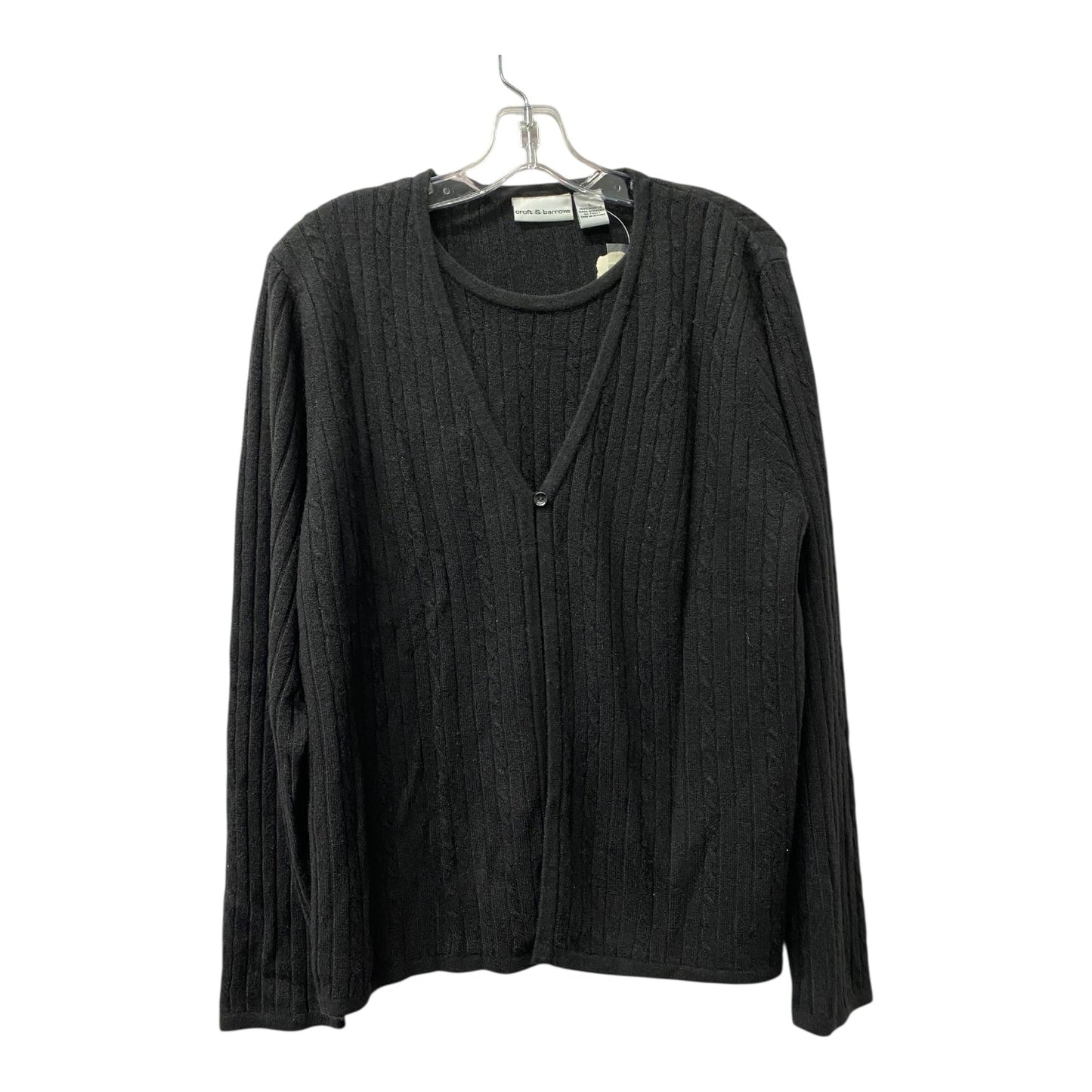 Sweater Cardigan By Croft And Barrow In Black, Size:L