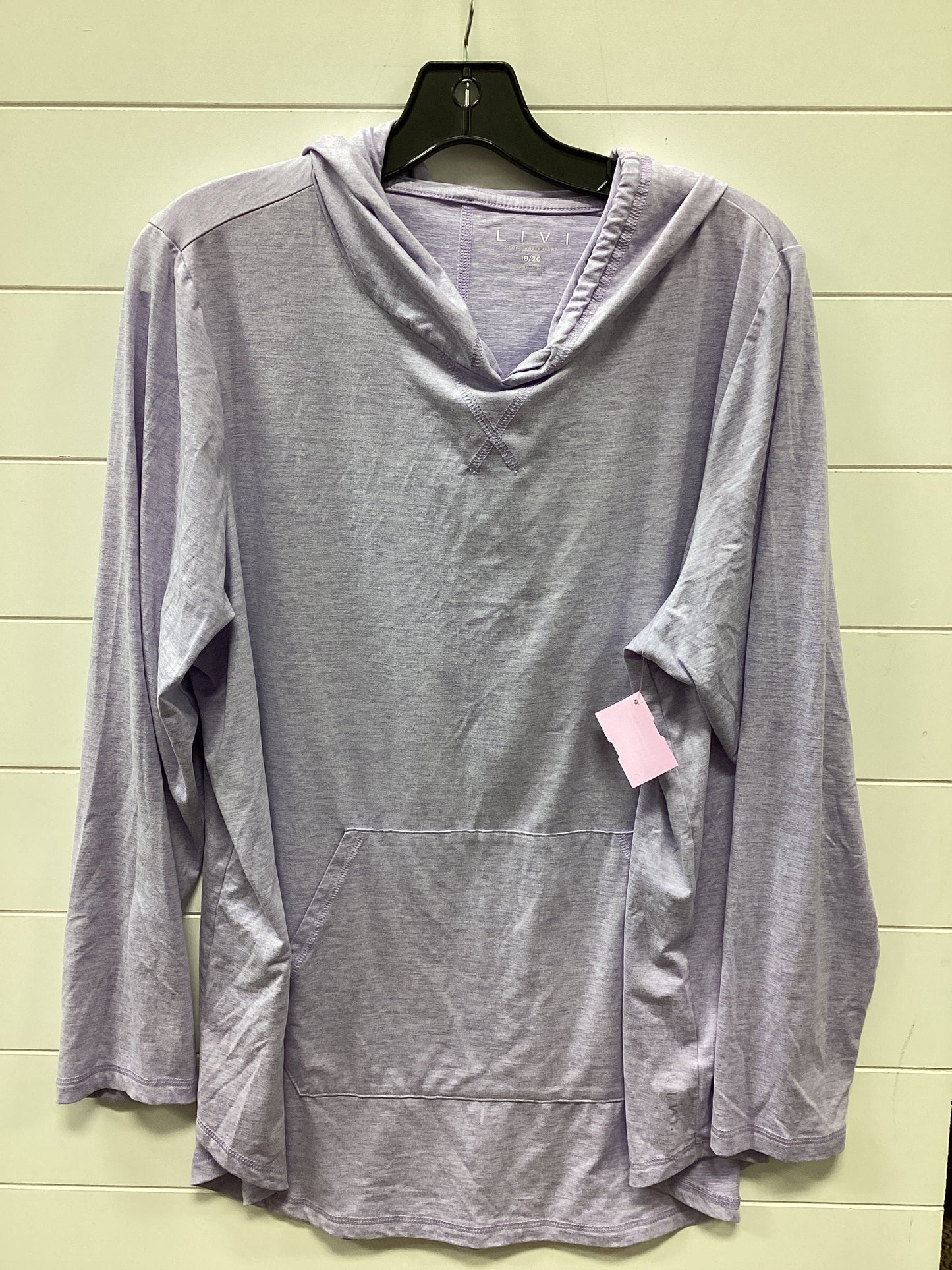 Athletic Top Ls Hoodie By Livi Active In Purple, Size:1X
