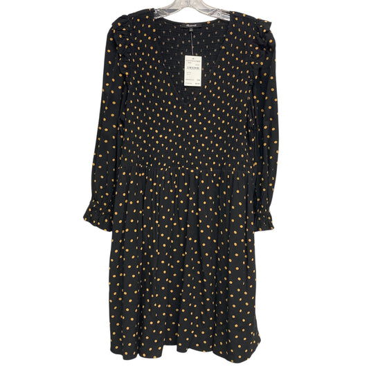Dress Casual Midi By Madewell In Black & Gold, Size:M