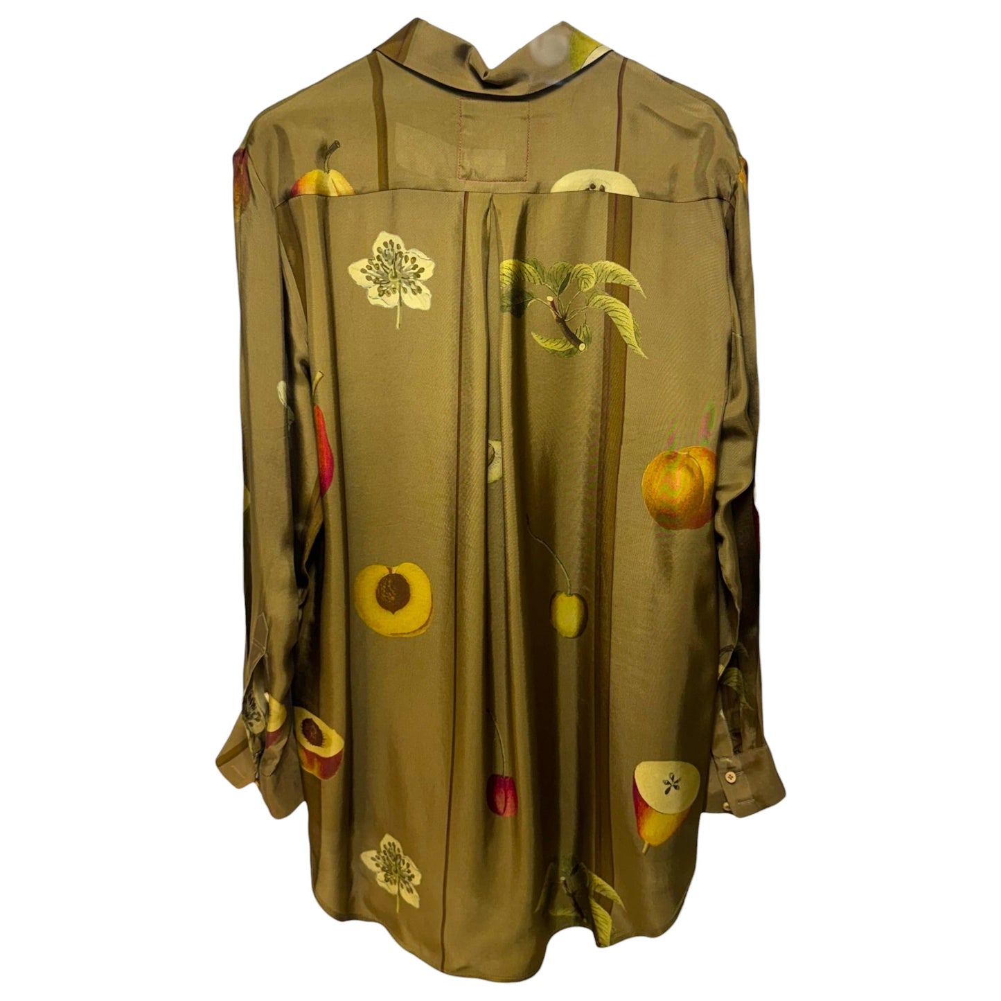 Tyesha Graphic Print Button Down Shirt By Uma Wang In Green, Size: M