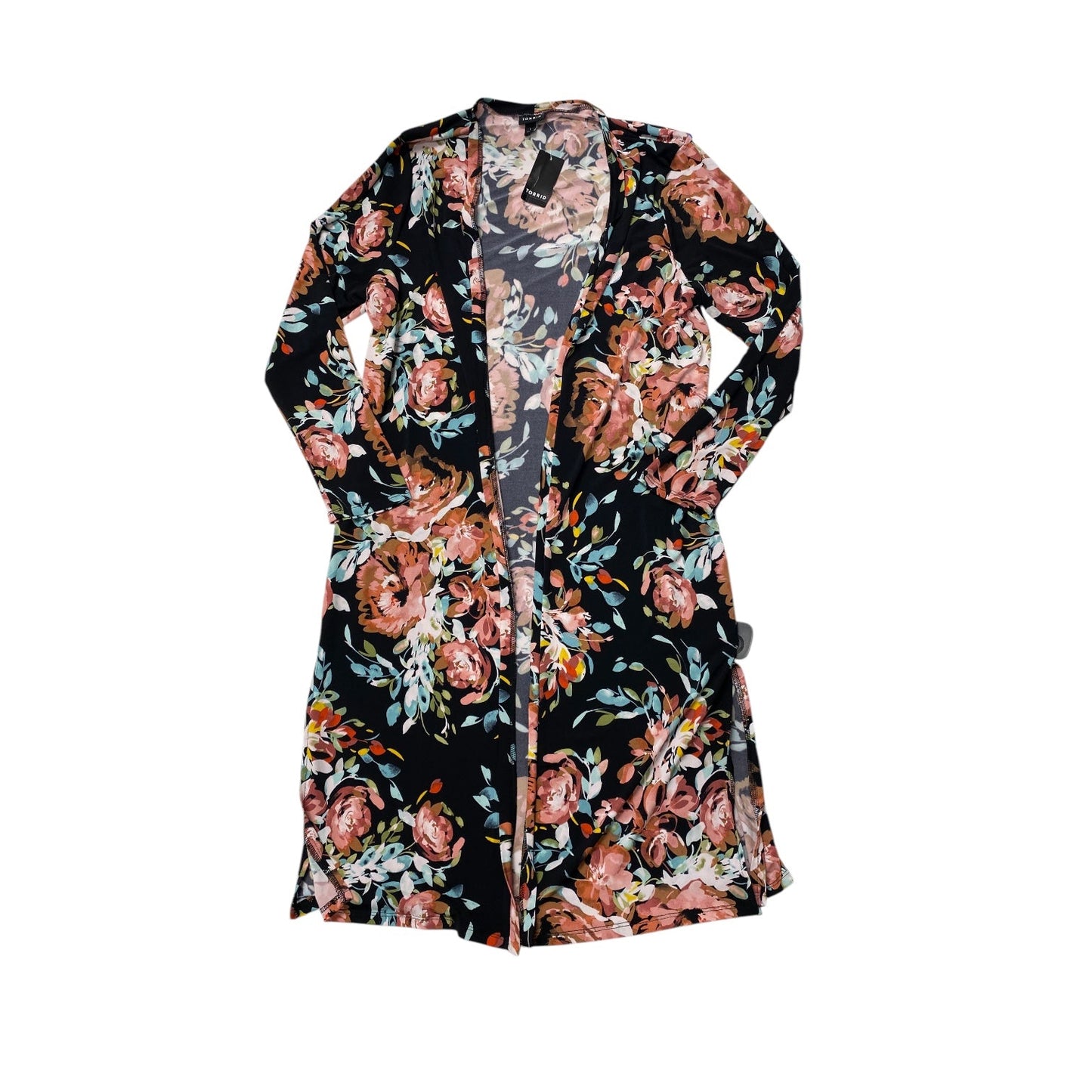Cardigan By Torrid In Floral Print, Size:1X