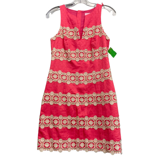 Dress Designer By Lilly Pulitzer In Gold & Pink, Size:2