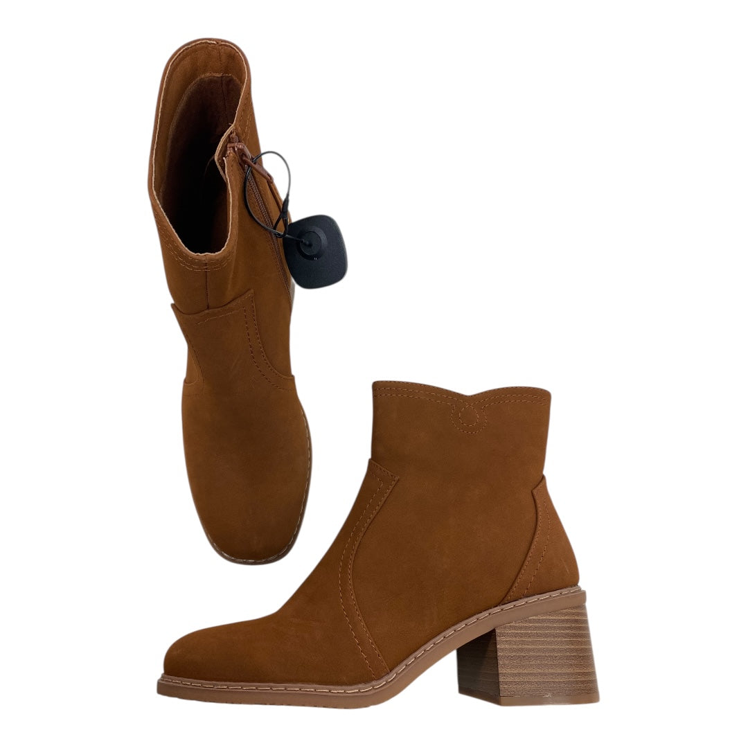 Boots Ankle Heels By Bare Traps In Brown, Size:10