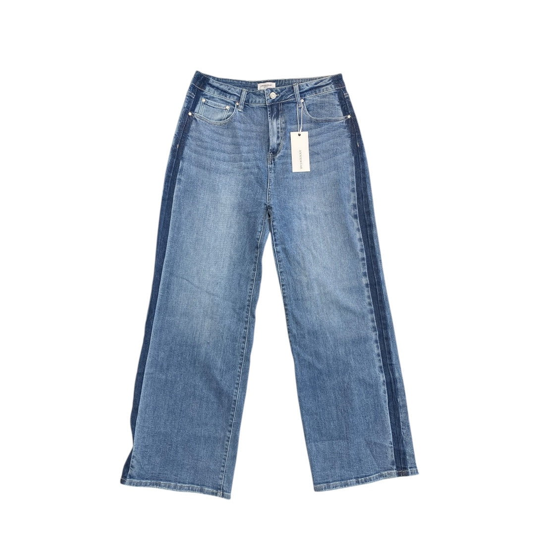 Jeans Wide Leg By Anniewear In Blue Denim, Size:Xl