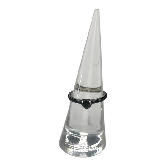 Ring Sterling Silver By Pandora In Black & Silver, Size:6