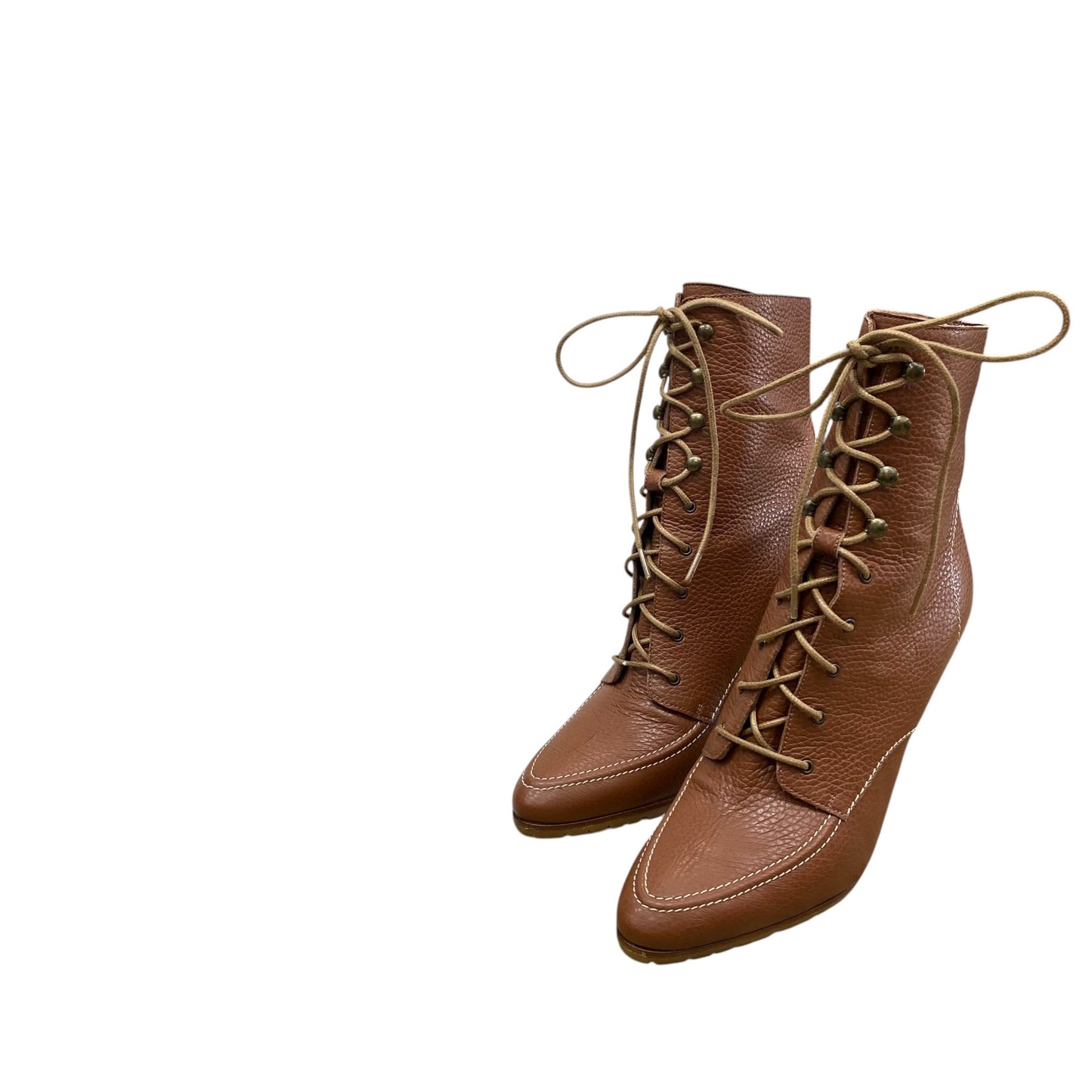 Boots Luxury Designer By Manolo Blahnik In Brown, Size:8 (EU38)