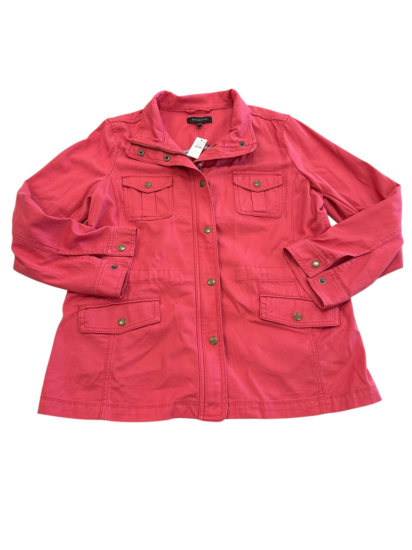 Jacket Shirt By Talbots In Coral, Size:L