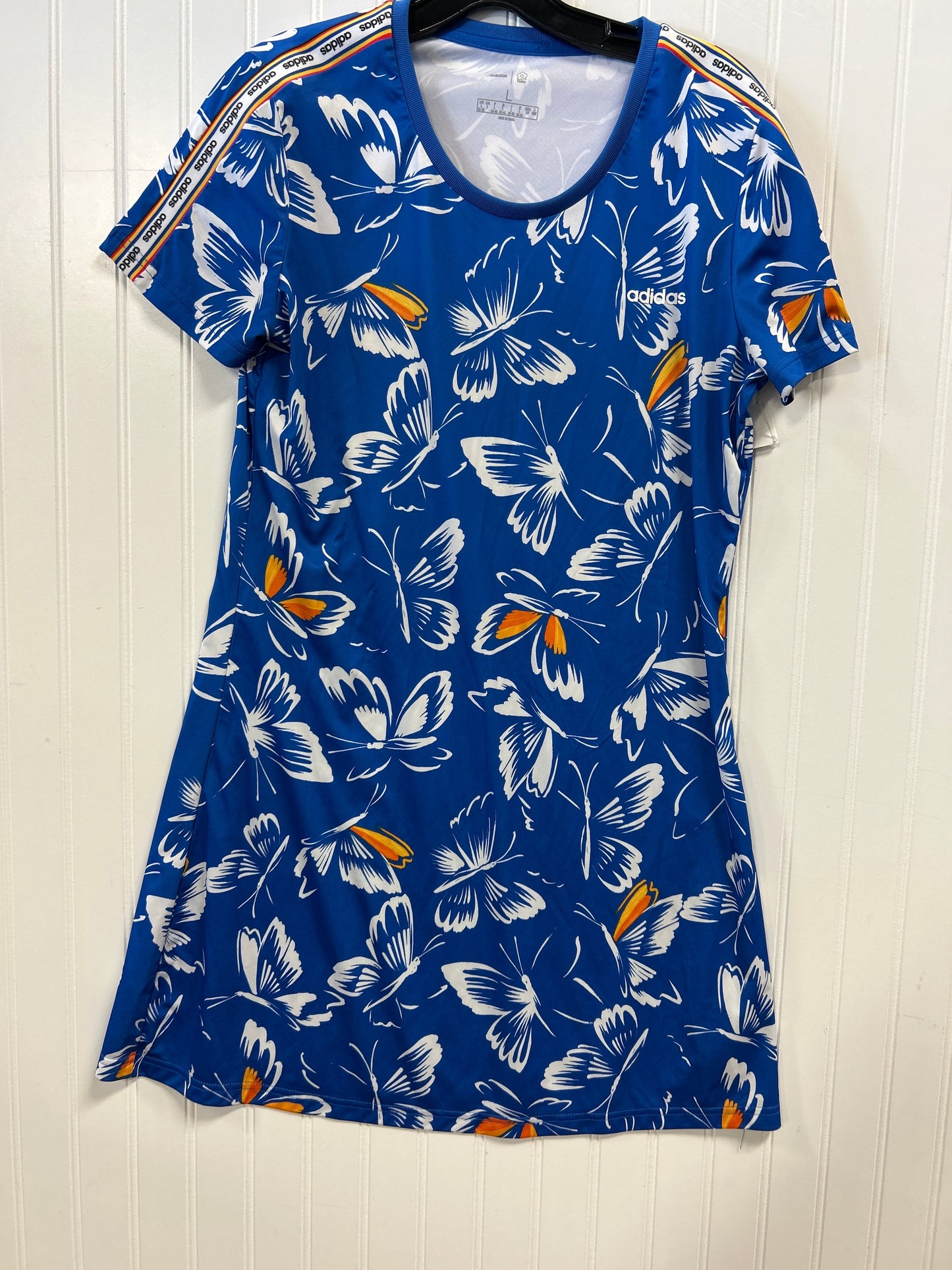 Athletic Dress By Adidas In Blue, Size:L