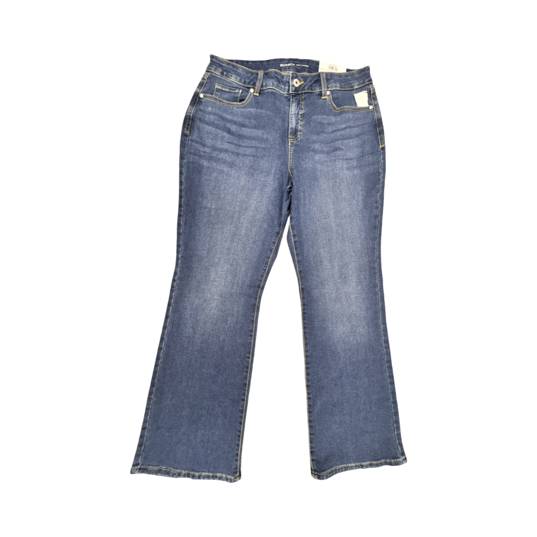 Jeans Boot Cut By Style And Company In Blue Denim, Size:14