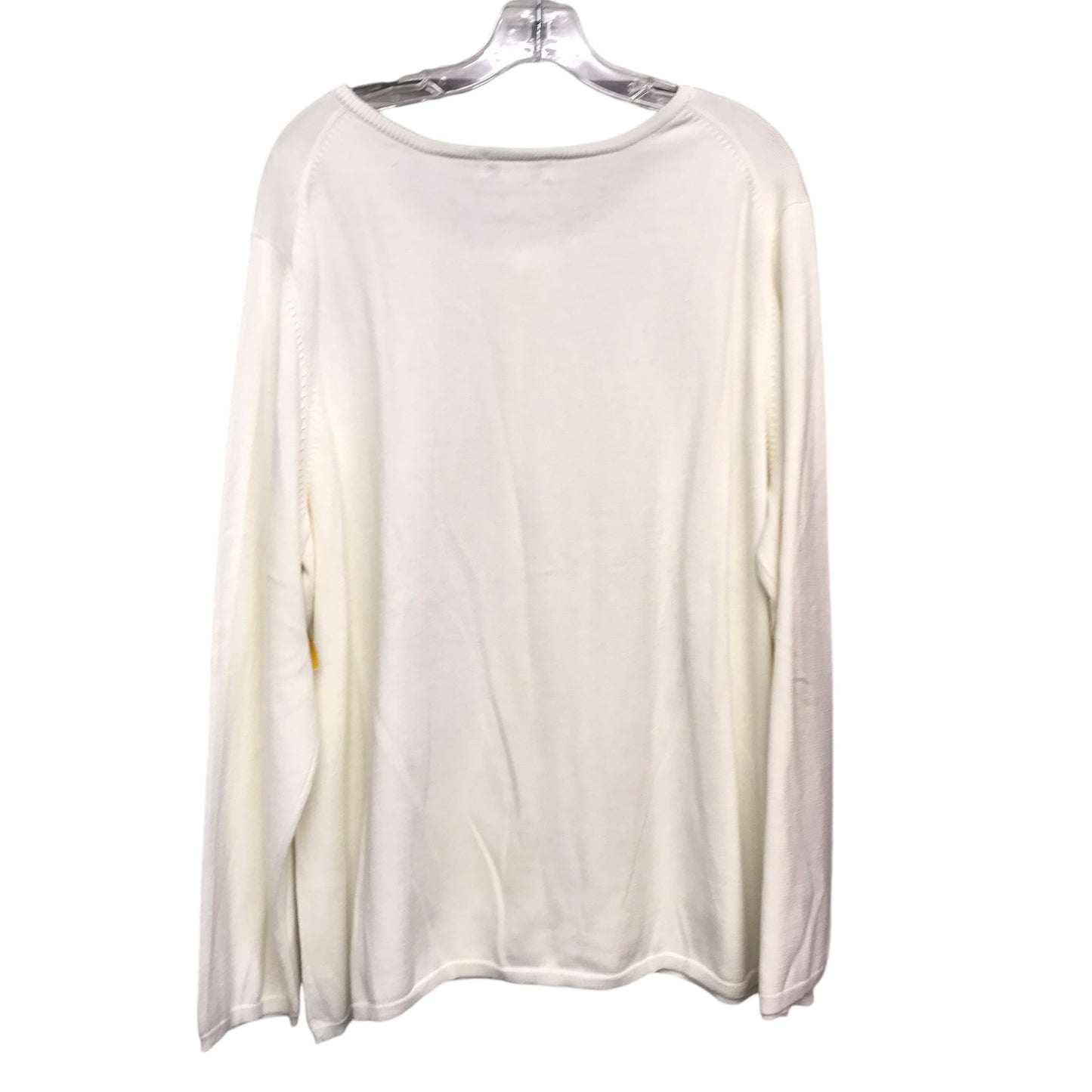 Sweater Cardigan By Jessica London In White, Size:1X