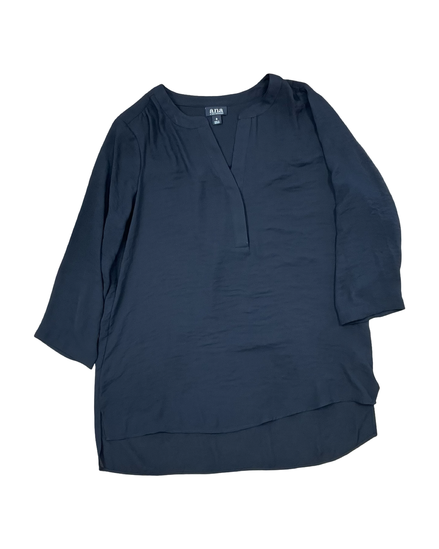 Top 3/4 Sleeve By Ana In Black, Size:S