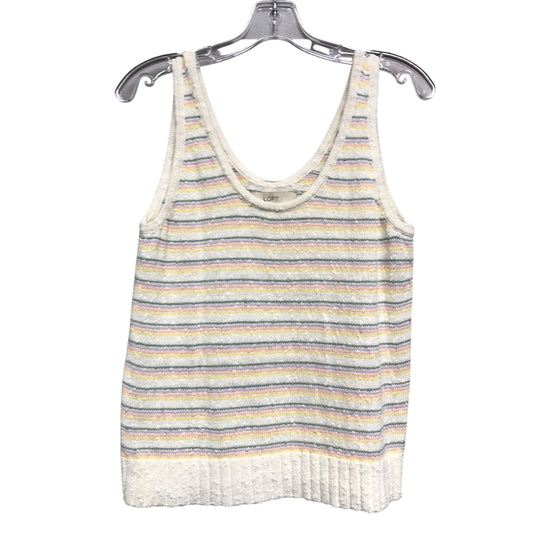 Top Sleeveless By Loft In Striped Pattern, Size:M