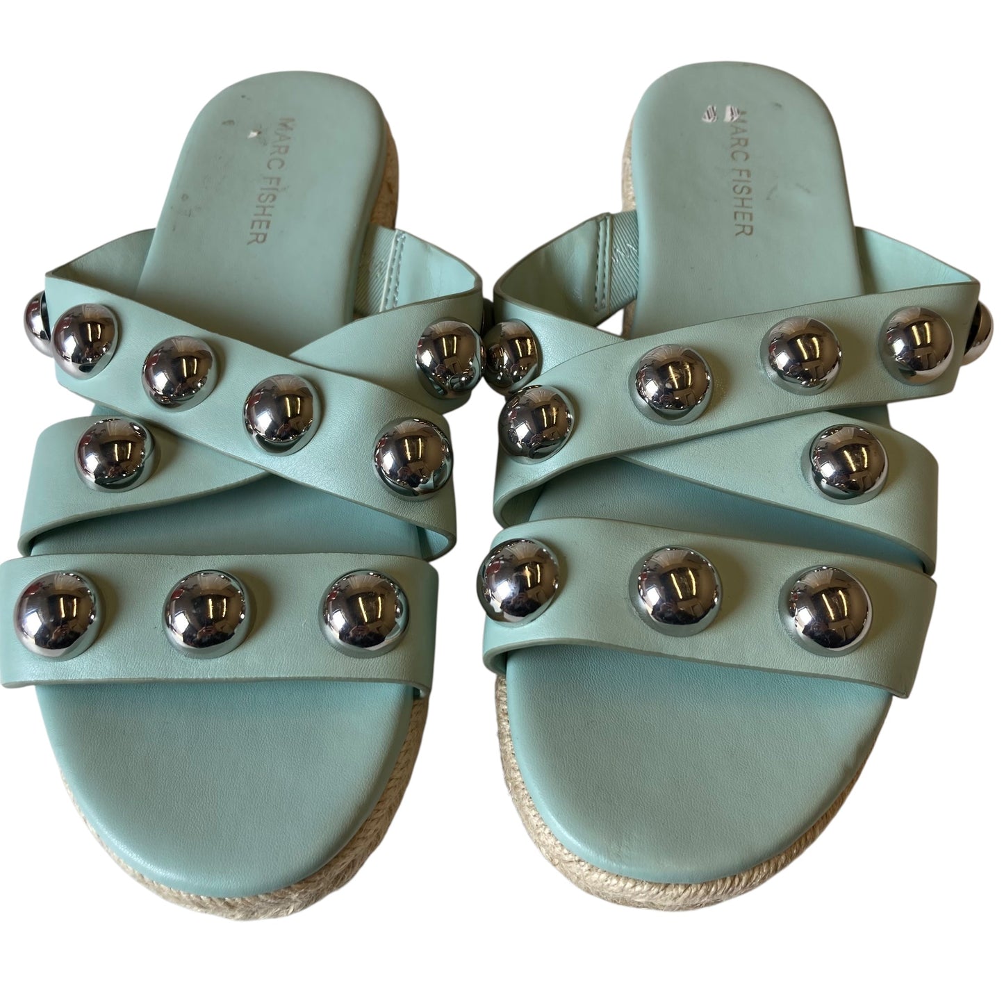 Sandals Flats By Marc Fisher In Green, Size:7
