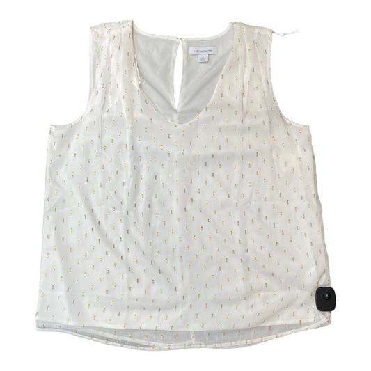 Top Sleeveless By Liz Claiborne In White, Size:L