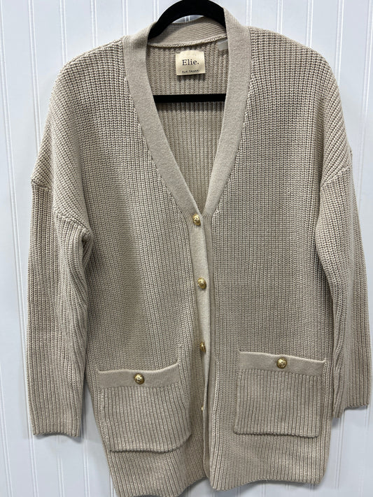 Sweater Cardigan By Elie Tahari In Tan, Size:M
