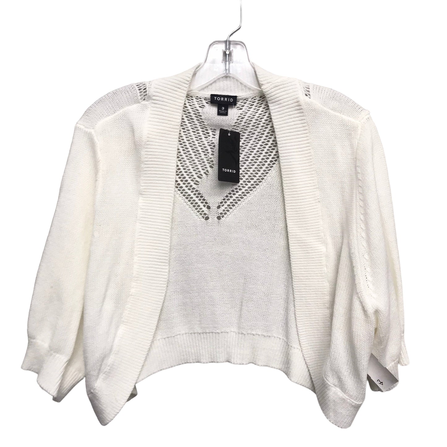 Cardigan By Torrid In White, Size:3X