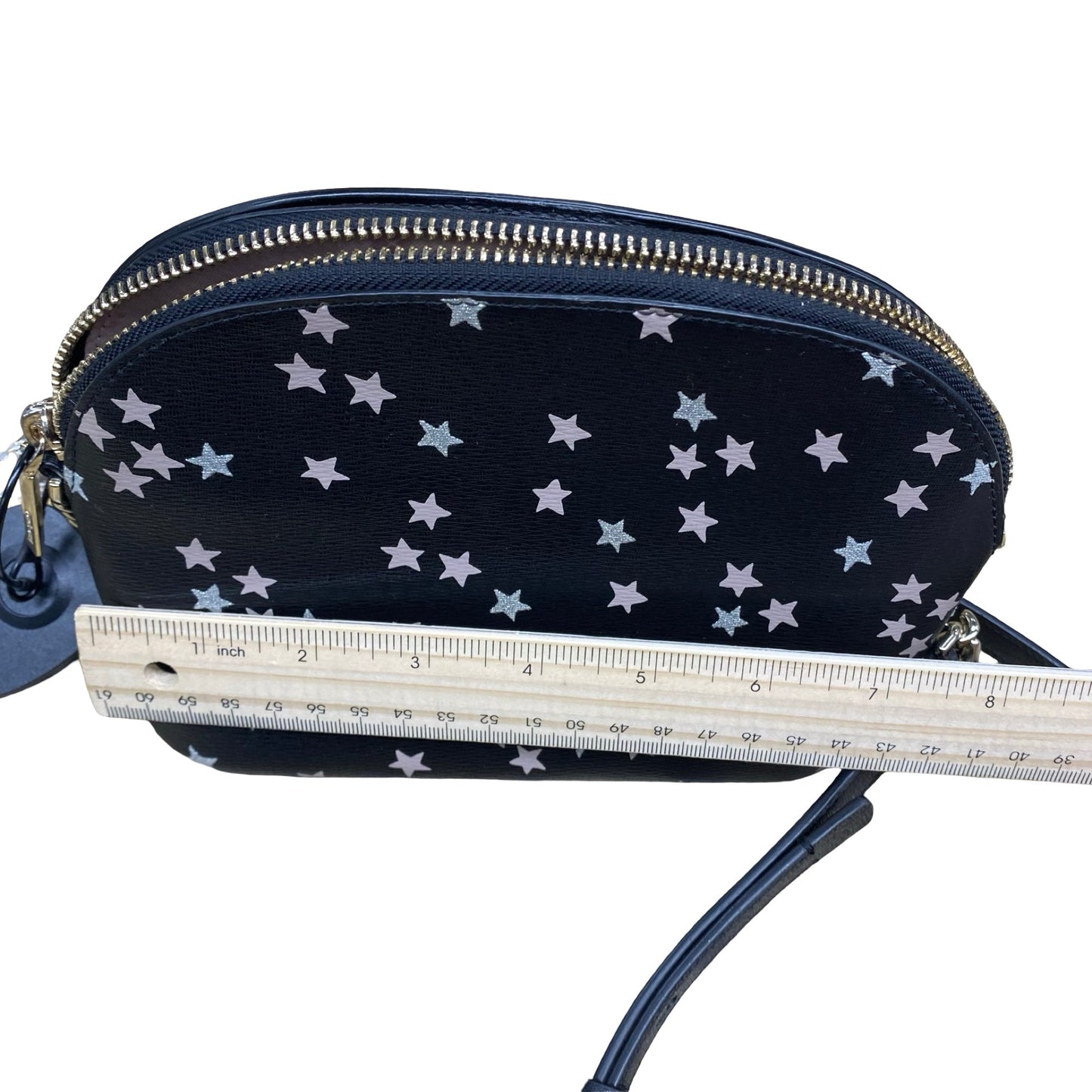 Handbag Designer By Kate Spade In Black & Silver, Size:Small