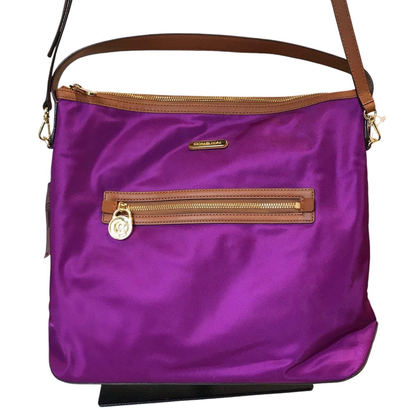 Crossbody Designer By Michael Kors In Purple, Size:Large