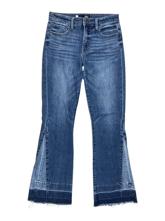 Jeans Flared By Kut In Blue Denim, Size:4