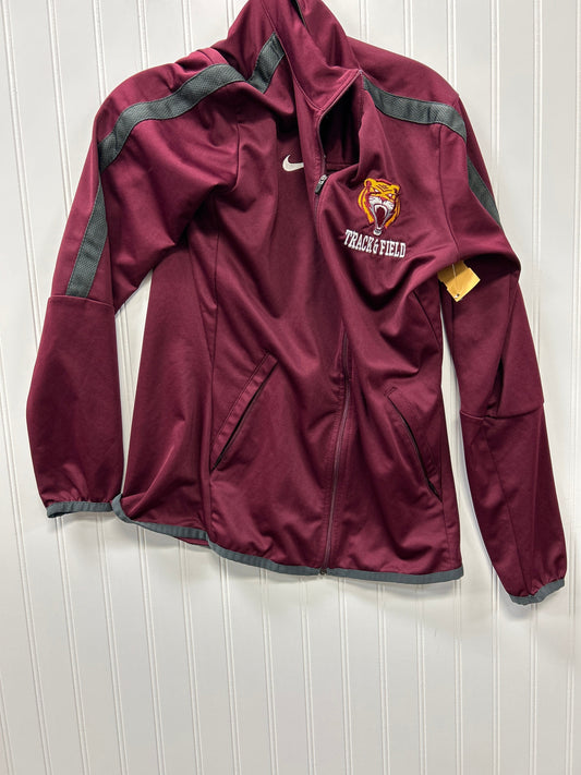 Athletic Top Ls Collar By Nike Apparel In Maroon, Size:S