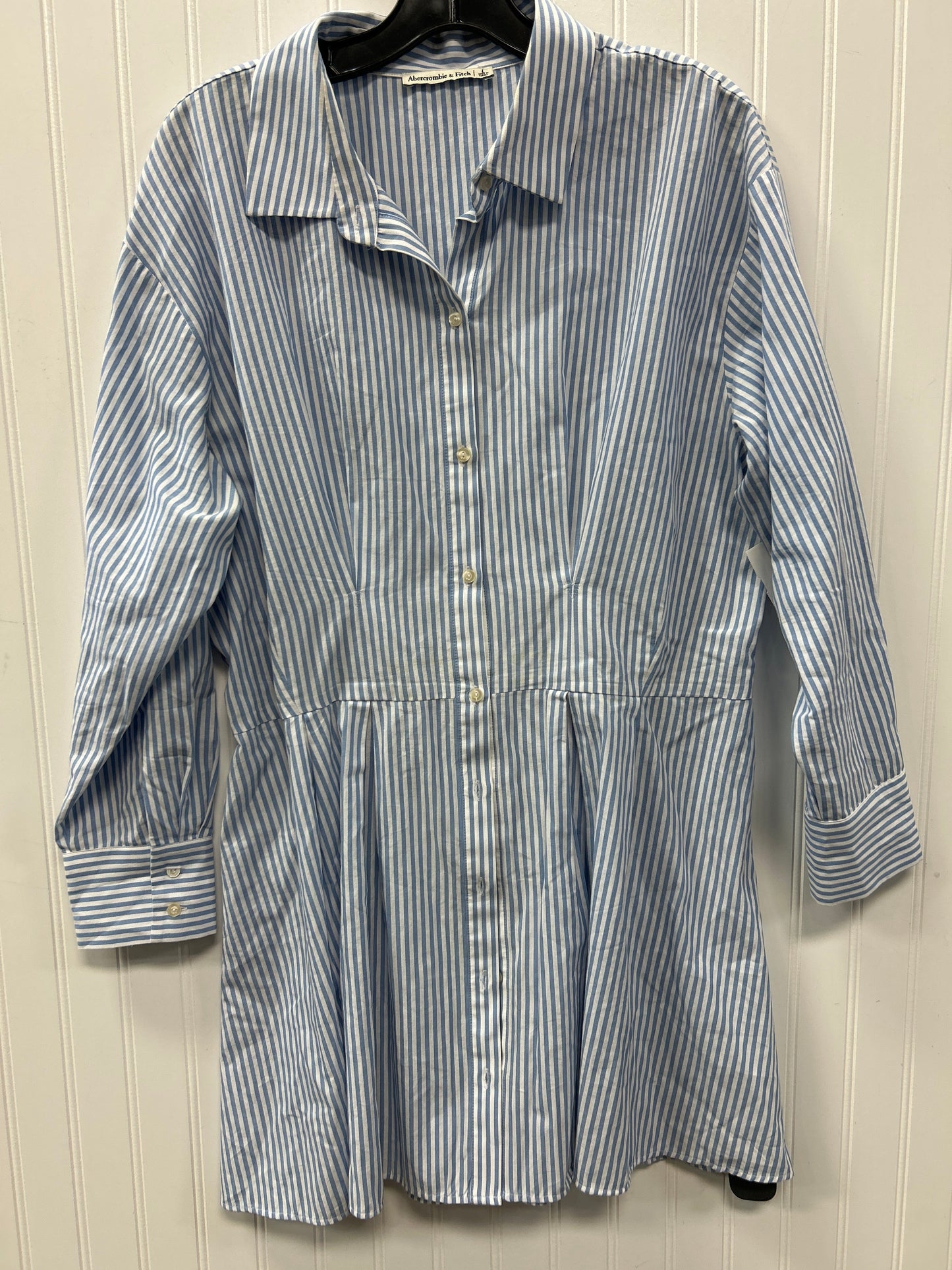 Dress Casual Midi By Abercrombie And Fitch In Blue & White, Size:L