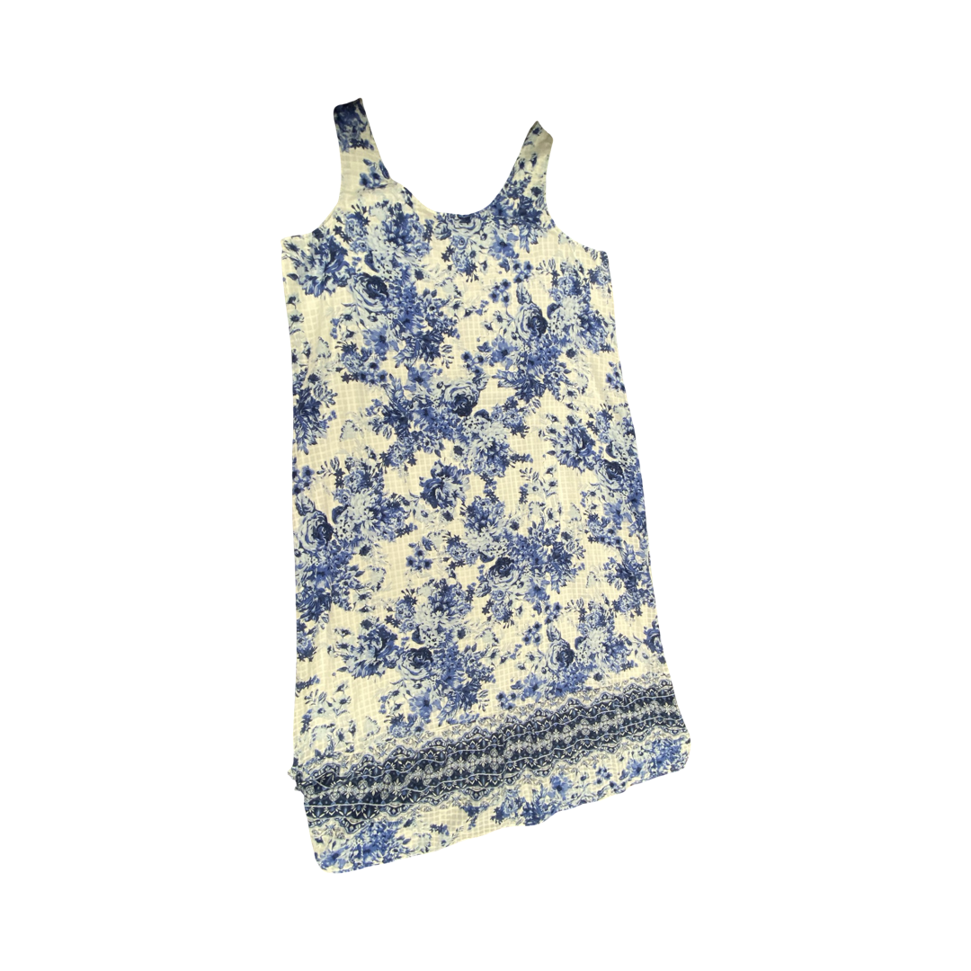 Dress Casual Maxi By J. Jill In Blue & White, Size:Xl