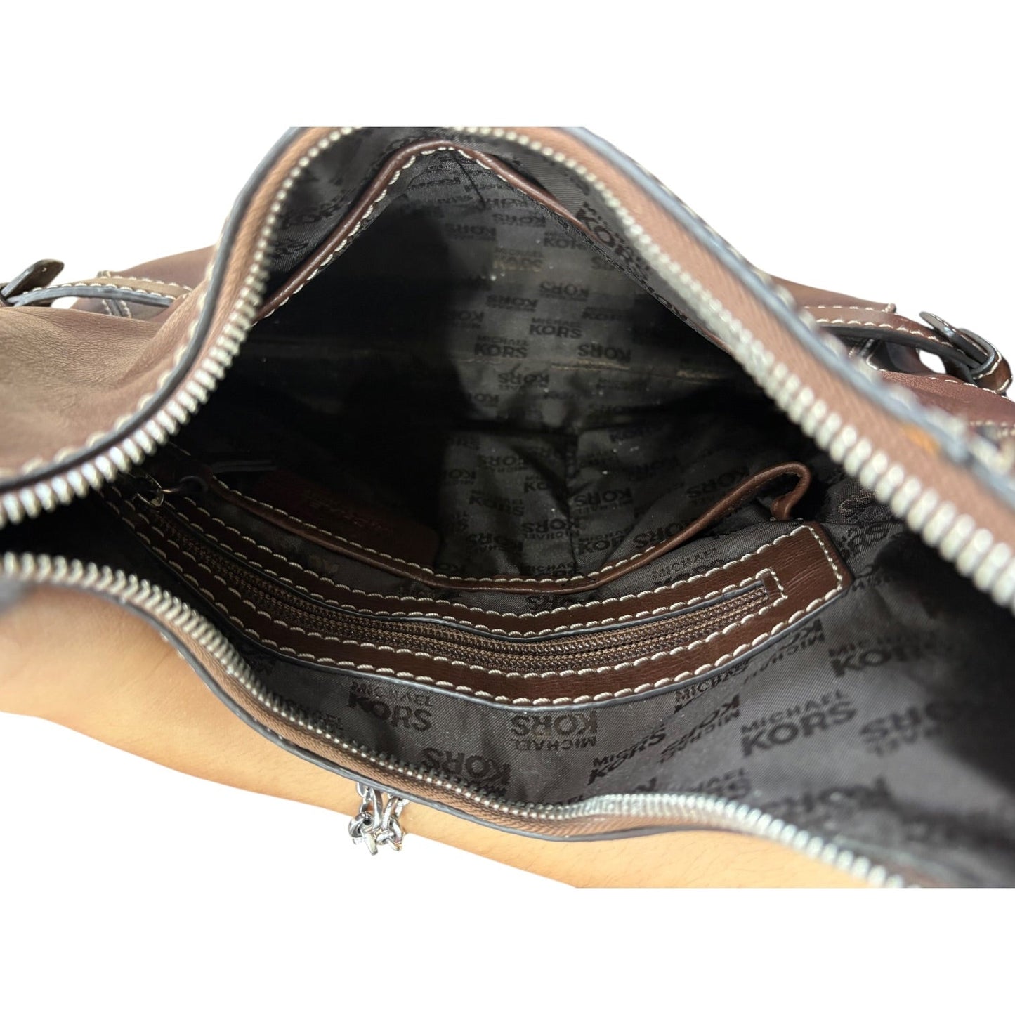 Handbag Designer By Michael Kors In Brown, Size:Medium