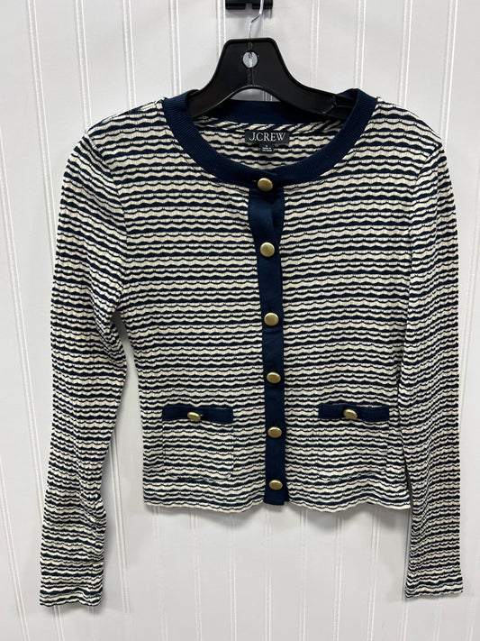 Cardigan By J. Crew In Blue & White, Size:S